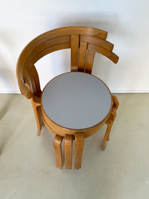 Vintage 8000 Series Beechwood Stacking Chairs, Set of 4