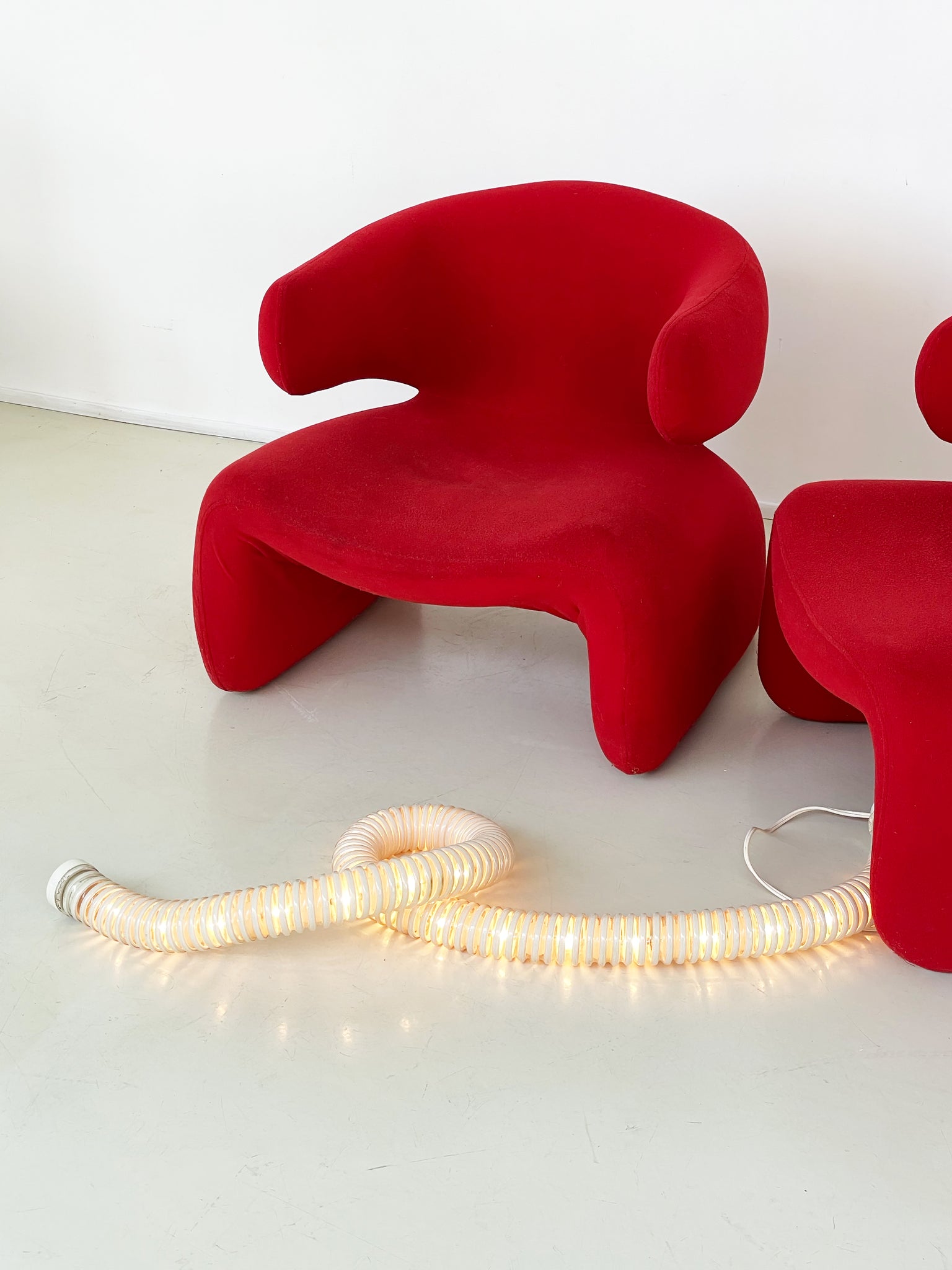 1965 Red Olivier Mourgue "Djinn" Arm Chairs - each