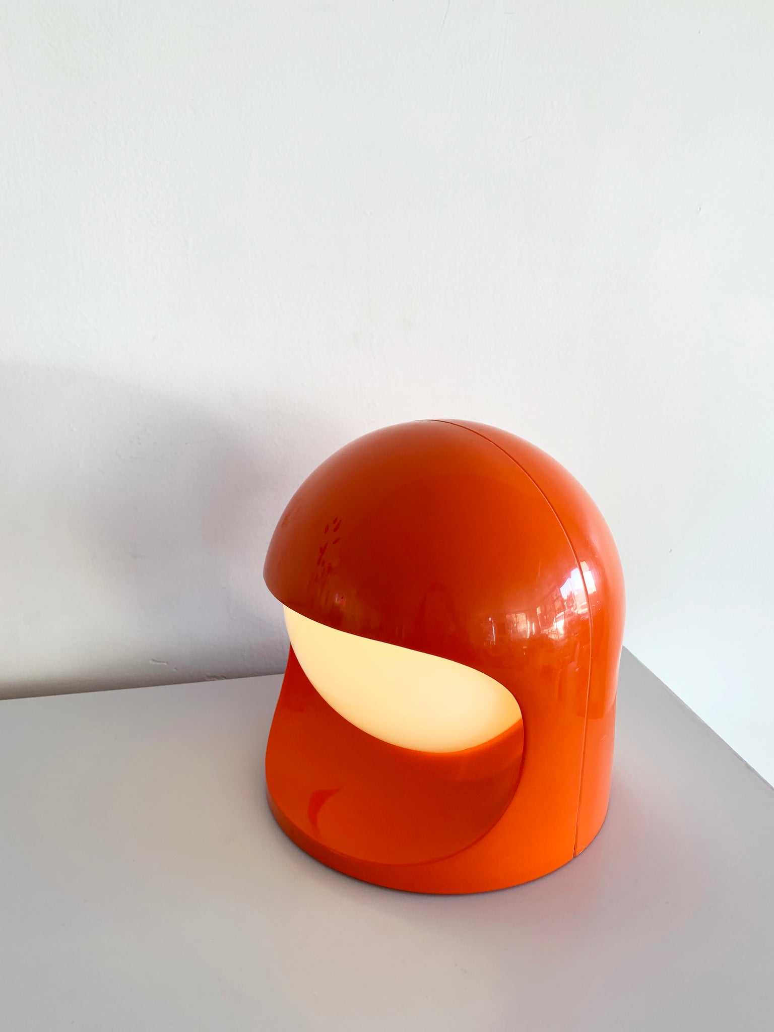 1970s Atomic Orange "Interplay 2" Table lamp by Lightolier