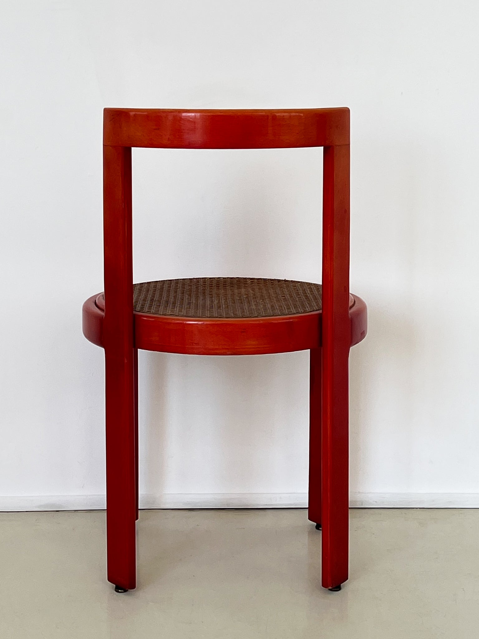 1970s Orange Dining Chair with Cane Seat