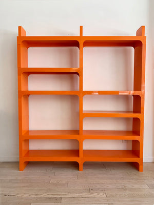 Vintage Modular Olaf Von Bohr for Kartell Orange Bookcase