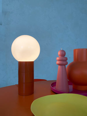 1970s Orange Orb Table Lamp