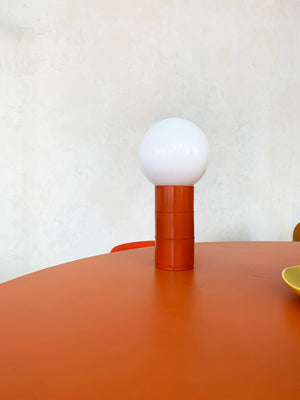 1970s Orange Orb Table Lamp