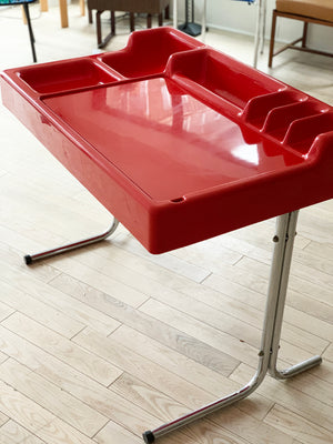 1970s Italian Space Age Orix Red Plastic Desk