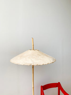 1990s Robert Sonneman for kovacs Bamboo and Palm bark Floor lamp