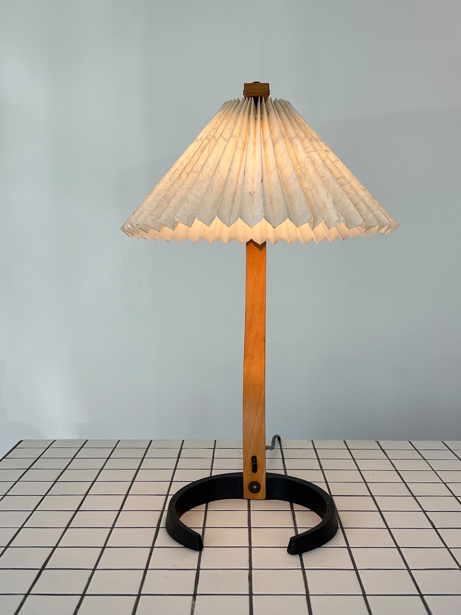 1970s Beechwood Caprani Table Lamp