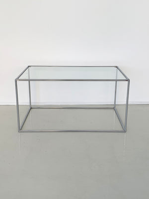 Mid Century "Abstracta" Chrome and Glass Coffee Table by Poul Cadovius