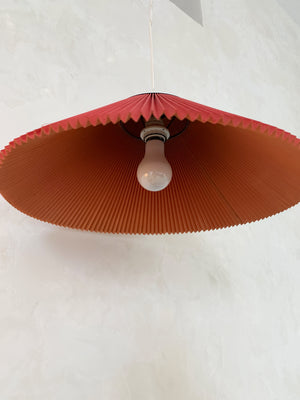 1970s Pleated Rose Colored Danish Pendant Lamp