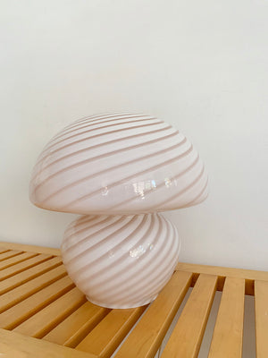 1970s Italian pink Swirl Mushroom Lamp