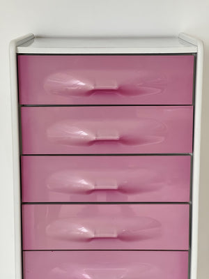 plastic pink dresser Sterilite 3 Drawer Wide Weave Tower, Plastic Dcor Drawers with Pull Handles, White