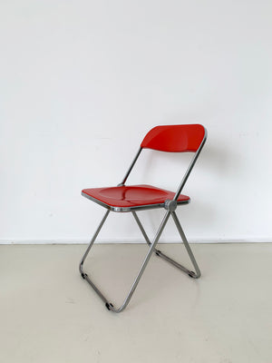 1970s Italian Plia Chairs by Giancarlo Piretti for Castelli - Cream, Butter,Red