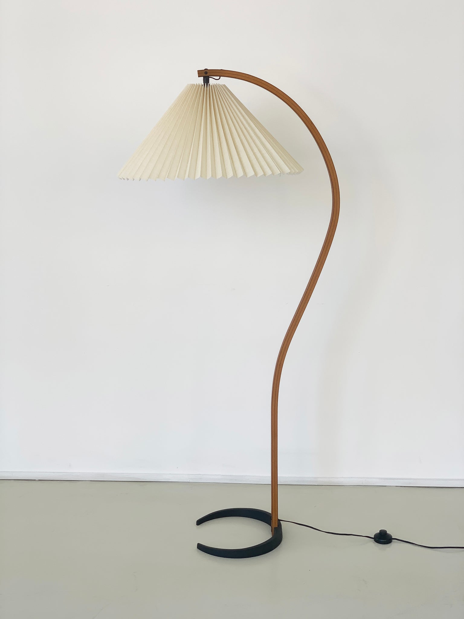 1970s Bent Teak Caprani Lamp, Denmark