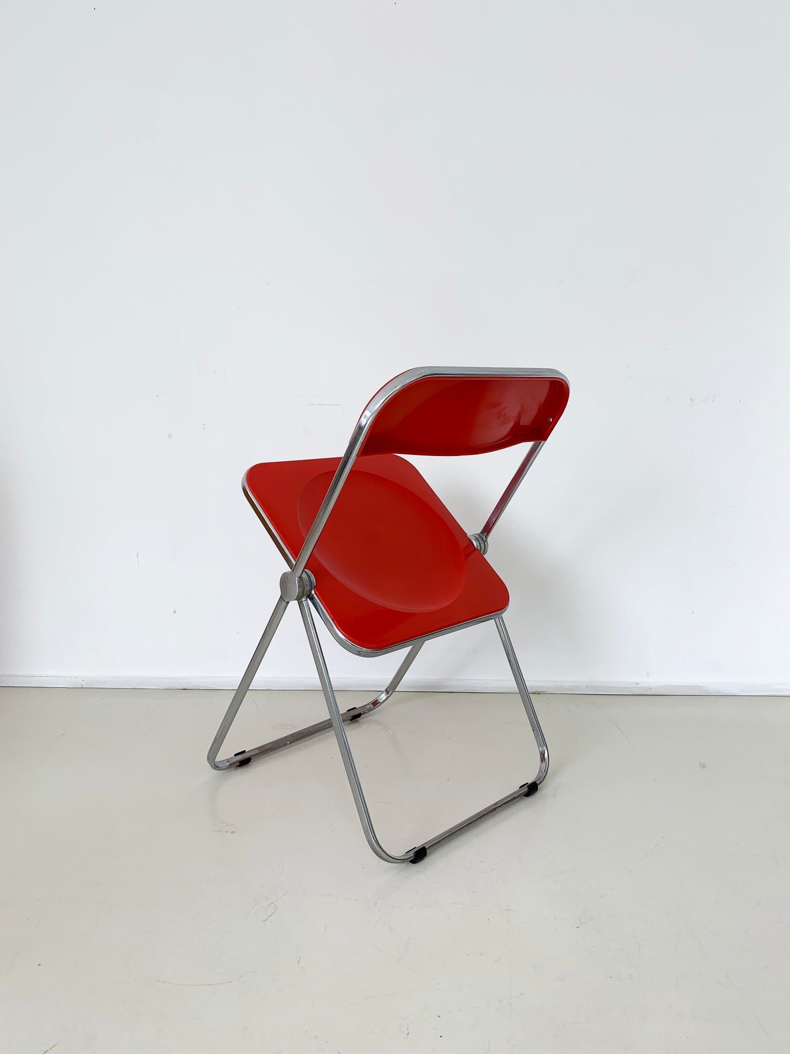 1970s Italian Plia Chairs by Giancarlo Piretti for Castelli - Cream, Butter,Red