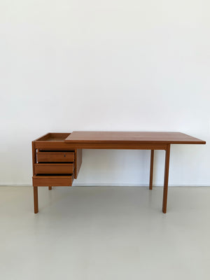 Danish Teak Mid Century Sliding Top Desk by Peter Loving Nielson