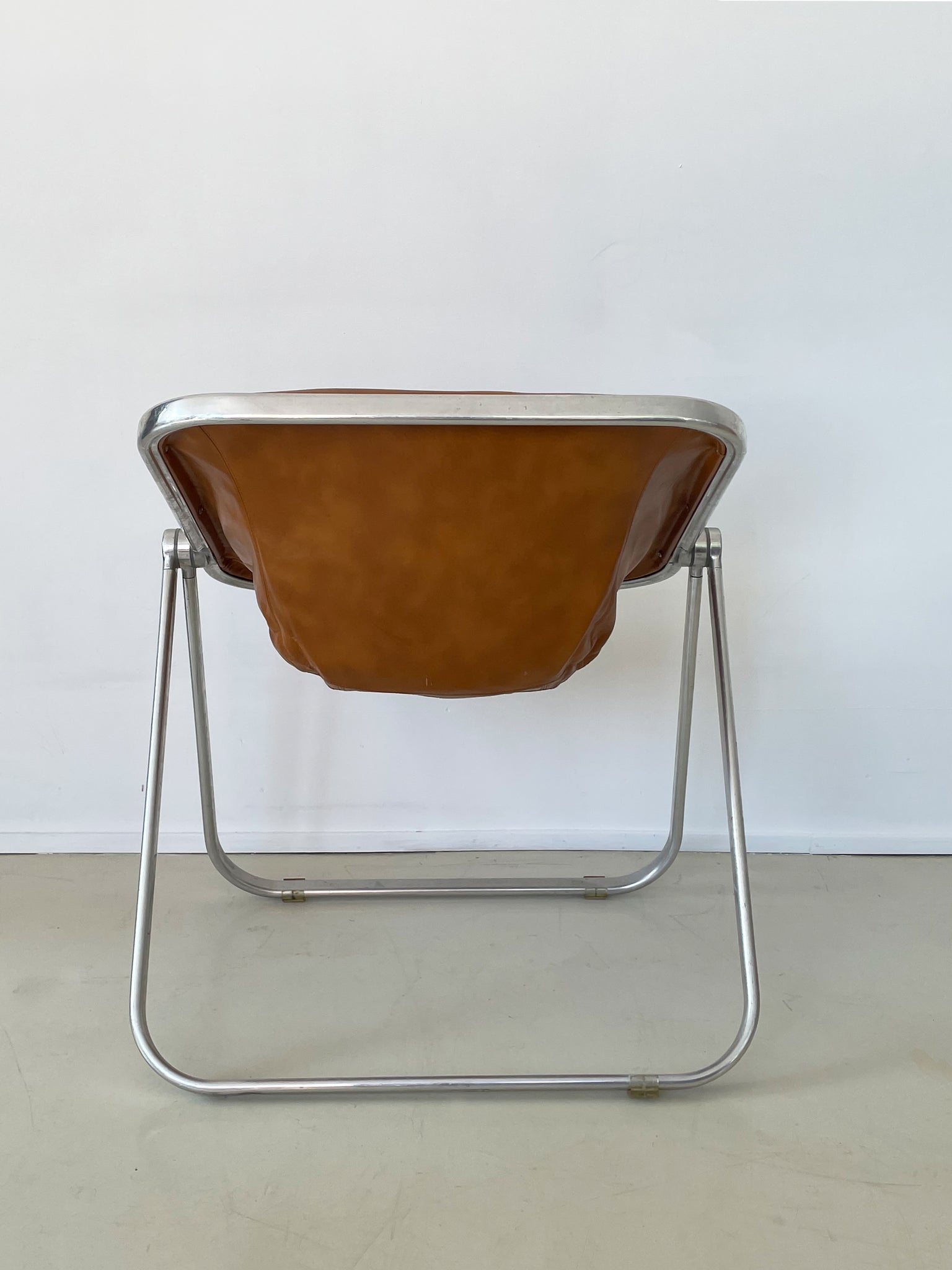 1970s "Plona" Leather Lounge Chair by Giancarlo Piretti for Castelli, Italy