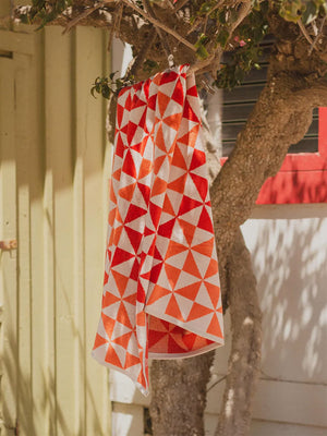 Orange and Red Quilted Towel