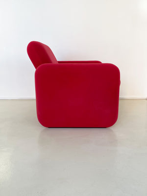 1970s Ray Wilkes Raspberry Red Chiclet Club Chair for Herman Miller