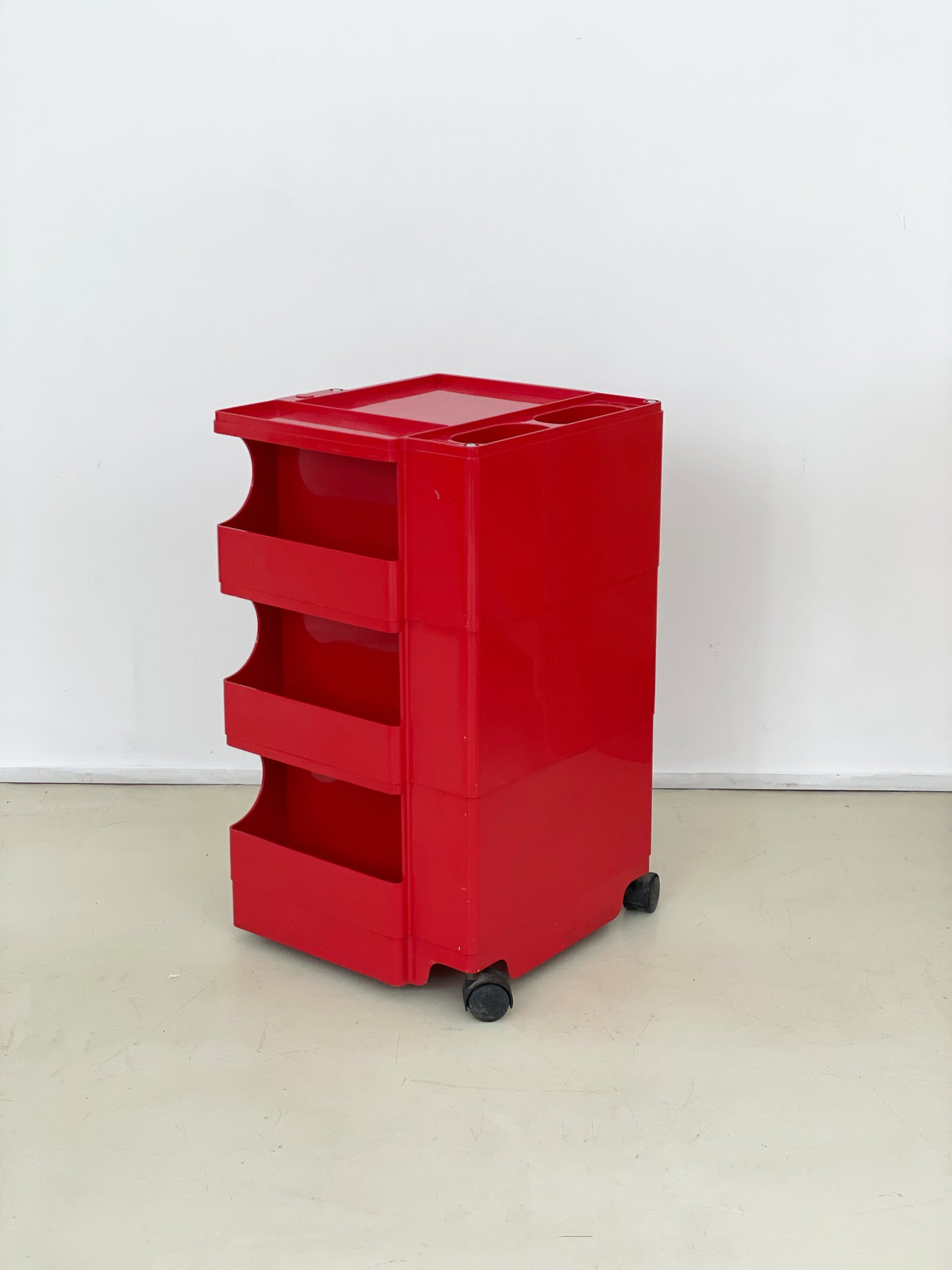 1970s Joe Colombo Red Plastic Boby Cart by Bieffeplast, Italy