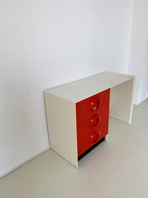 1970s Red Plastic Front Desk