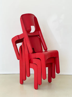 Red Joe Colombo for Kartll Universale Chair