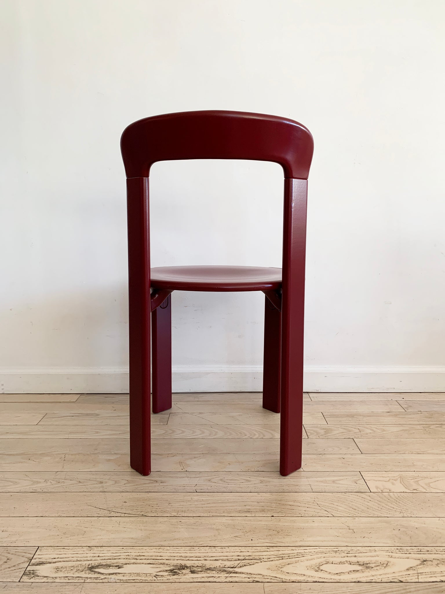 1970s Rey Stacking Chairs in Raspberry Red by Bruno Rey