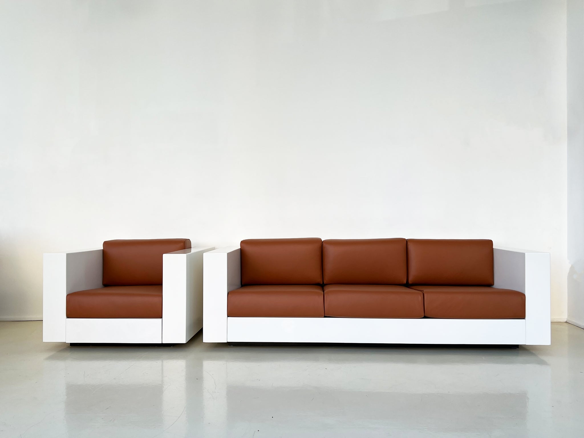 1964 Lella and Massimo Vignelli Saratoga Leather Sofa for Poltronova