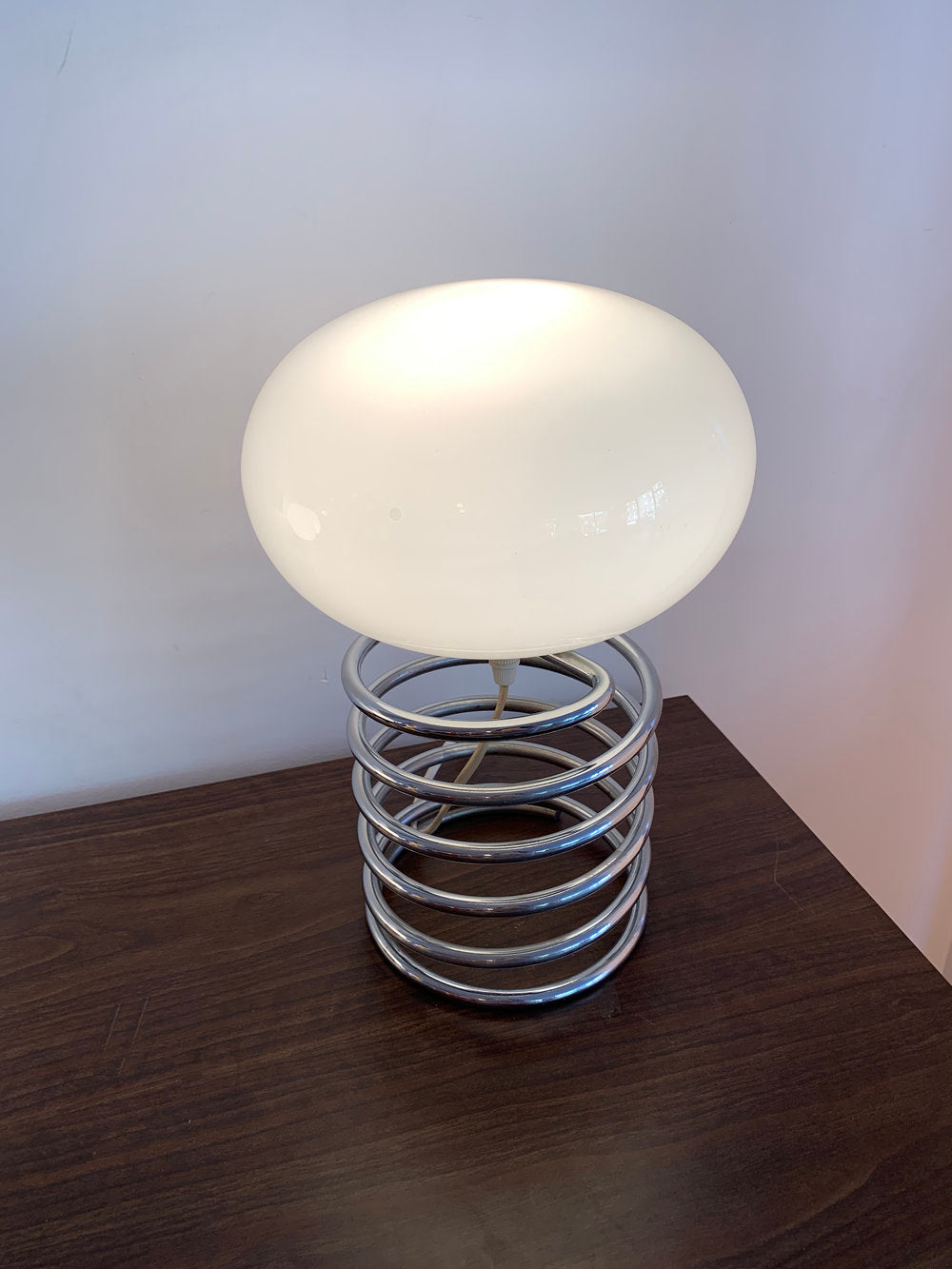 1970s German Ingo Maurer Spiral Spring Lamp