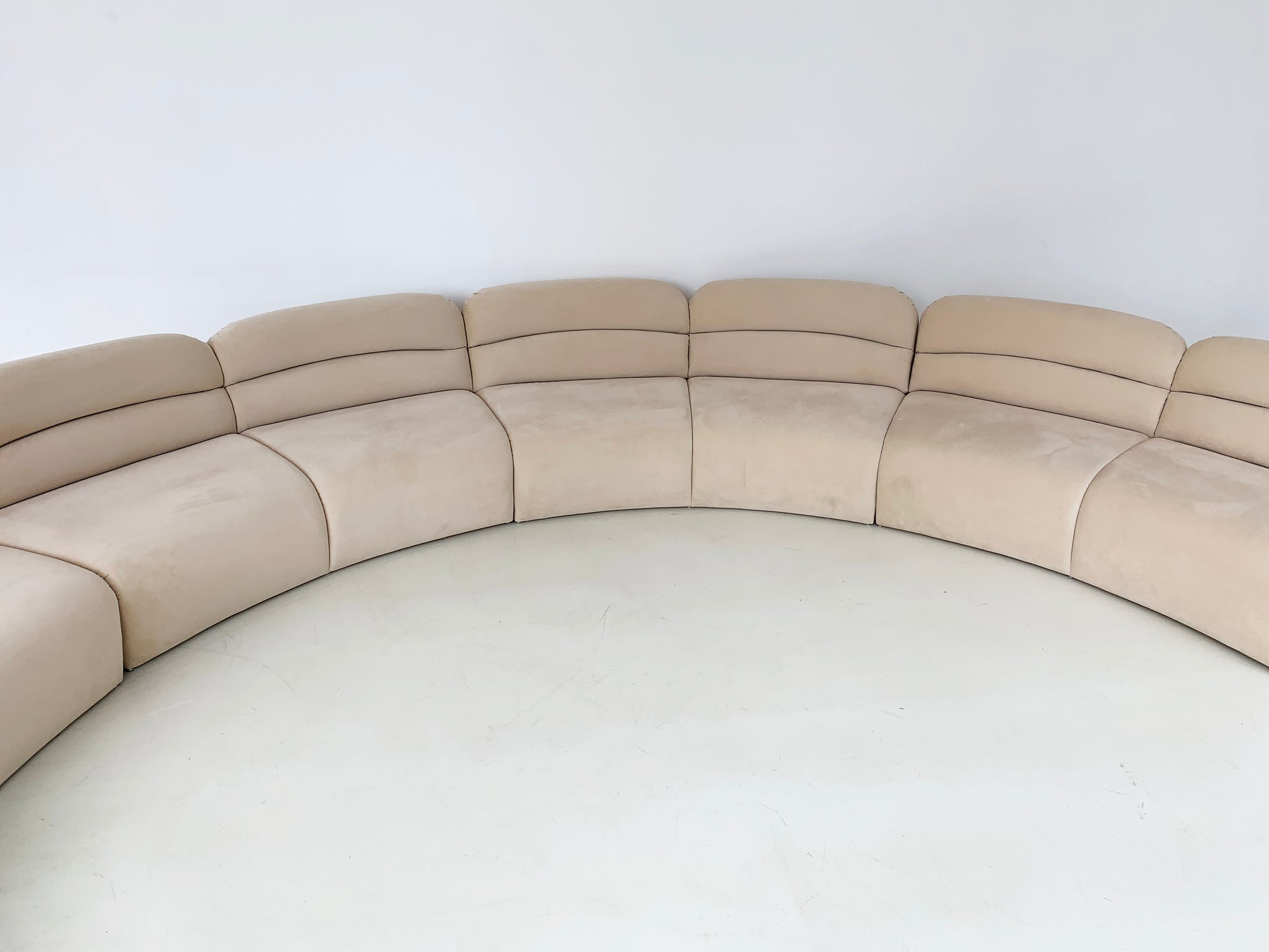 Vintage Ultra Suede Curved Sofa Section