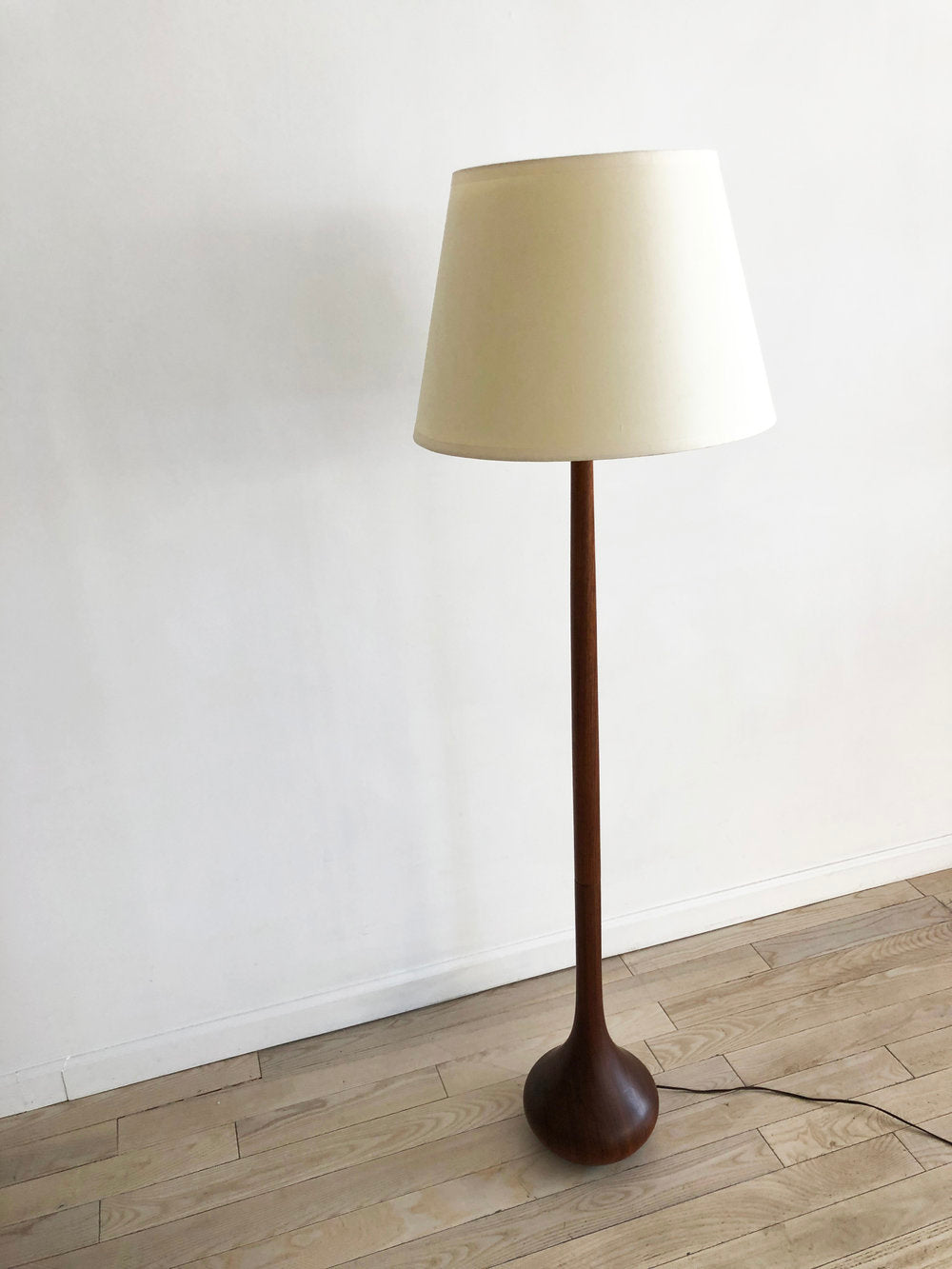 Mid Century Danish Teak Teardrop Floor Lamp