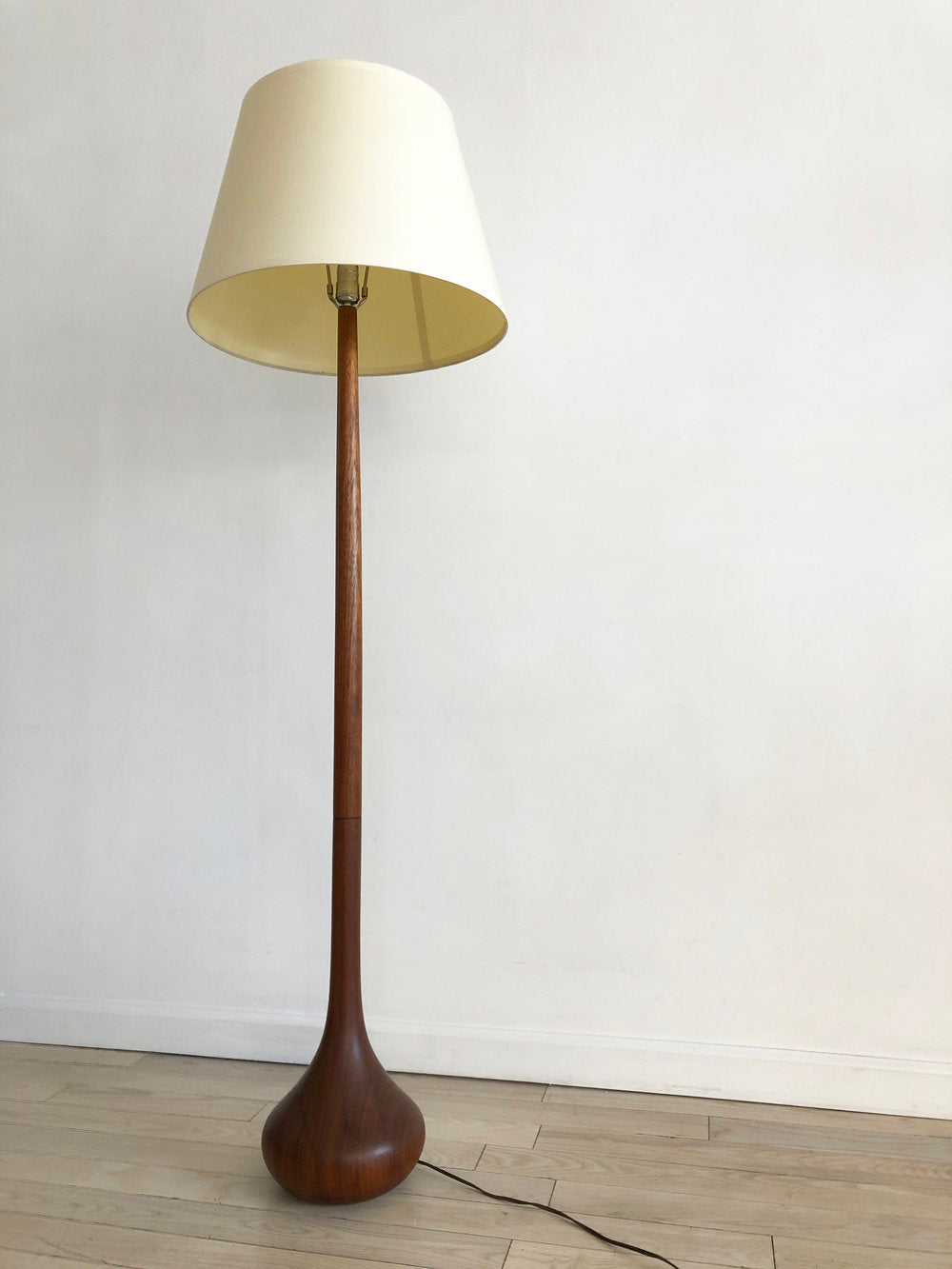 Mid Century Danish Teak Teardrop Floor Lamp