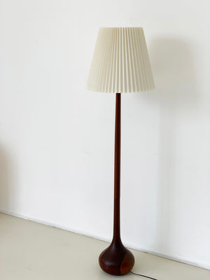 1960s Solid Teak Teardrop Floor Lamp
