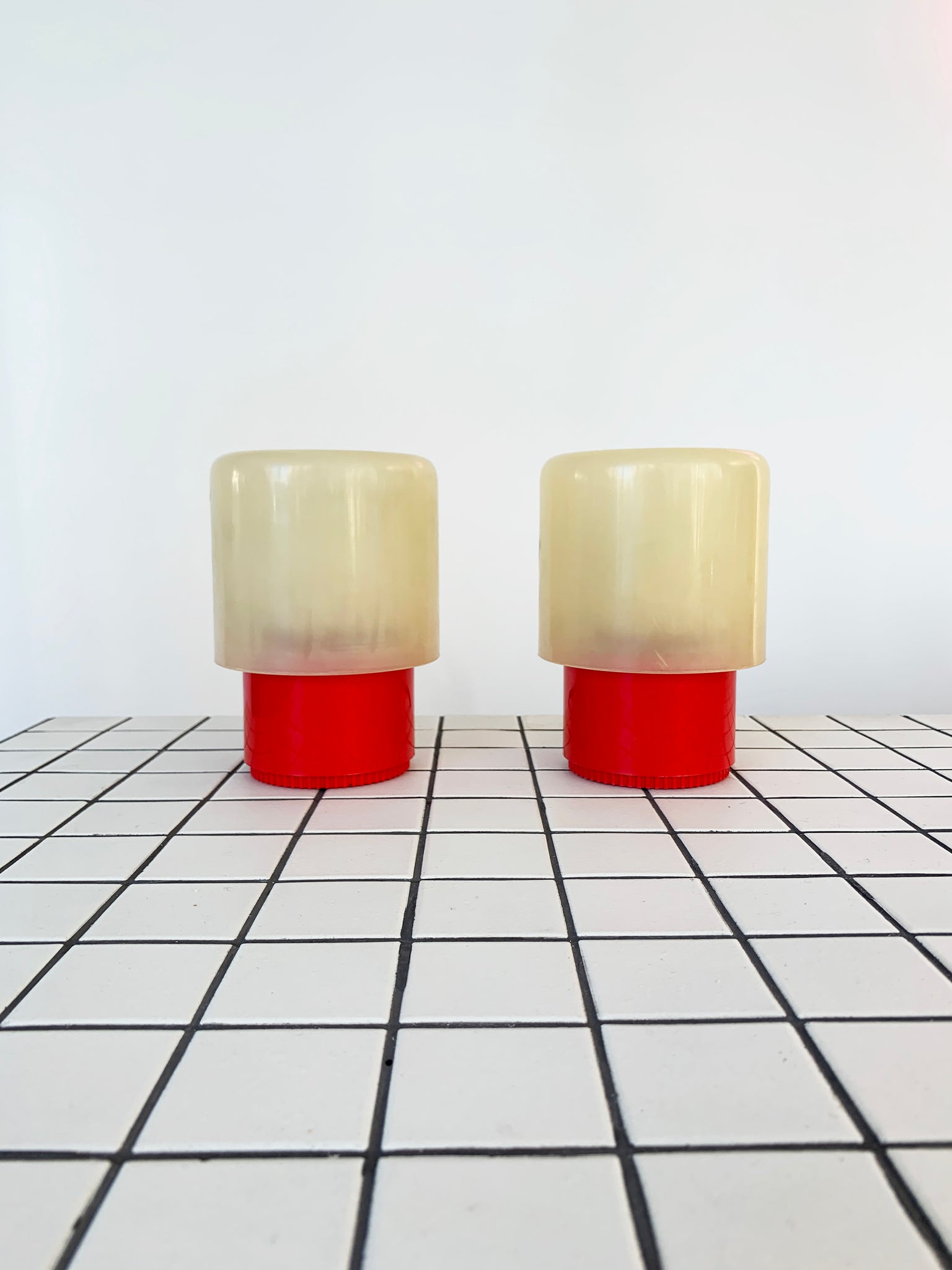 1970s Space Age Tic Tac "KD32" Lamps by Giotto Stoppino For Kartell