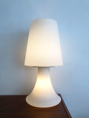 1960s Super Rare Tiered Frosted Glass Laurel Lamp