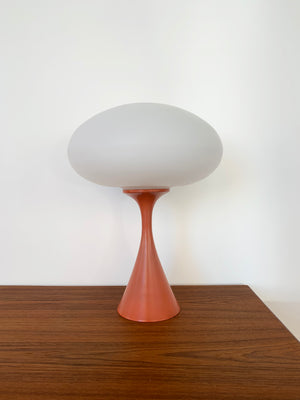 1960s Pale Orange Laurel Lamp with Frosted Glass Shade