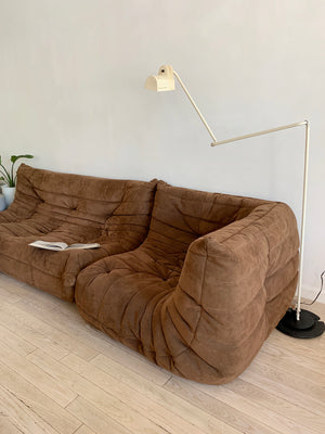 Vintage Brown Togo Sofa Set by Michel Ducaroy for Ligne Roset - 2 Pieces