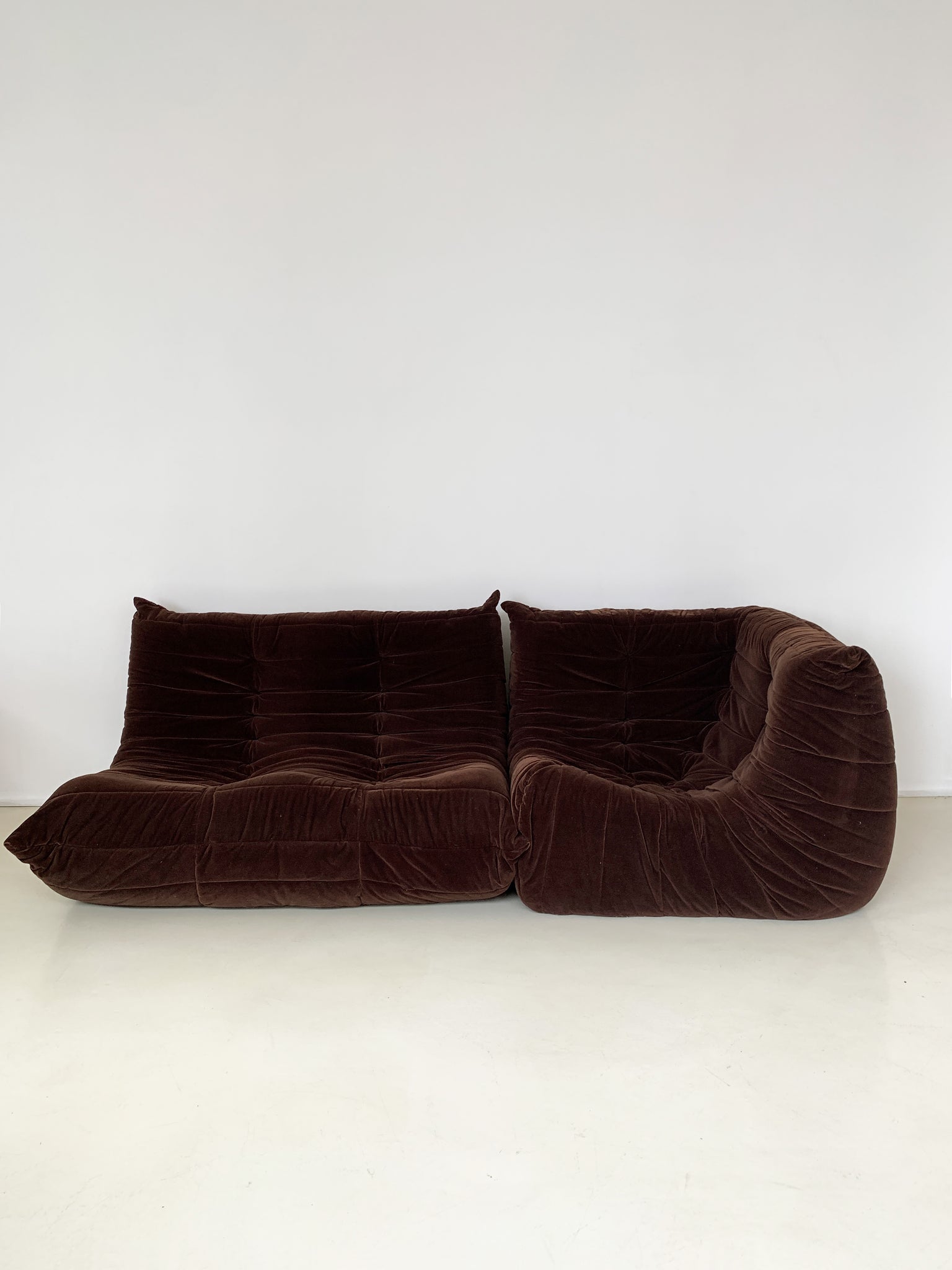 1970s Chocolate Brown Togo Seating