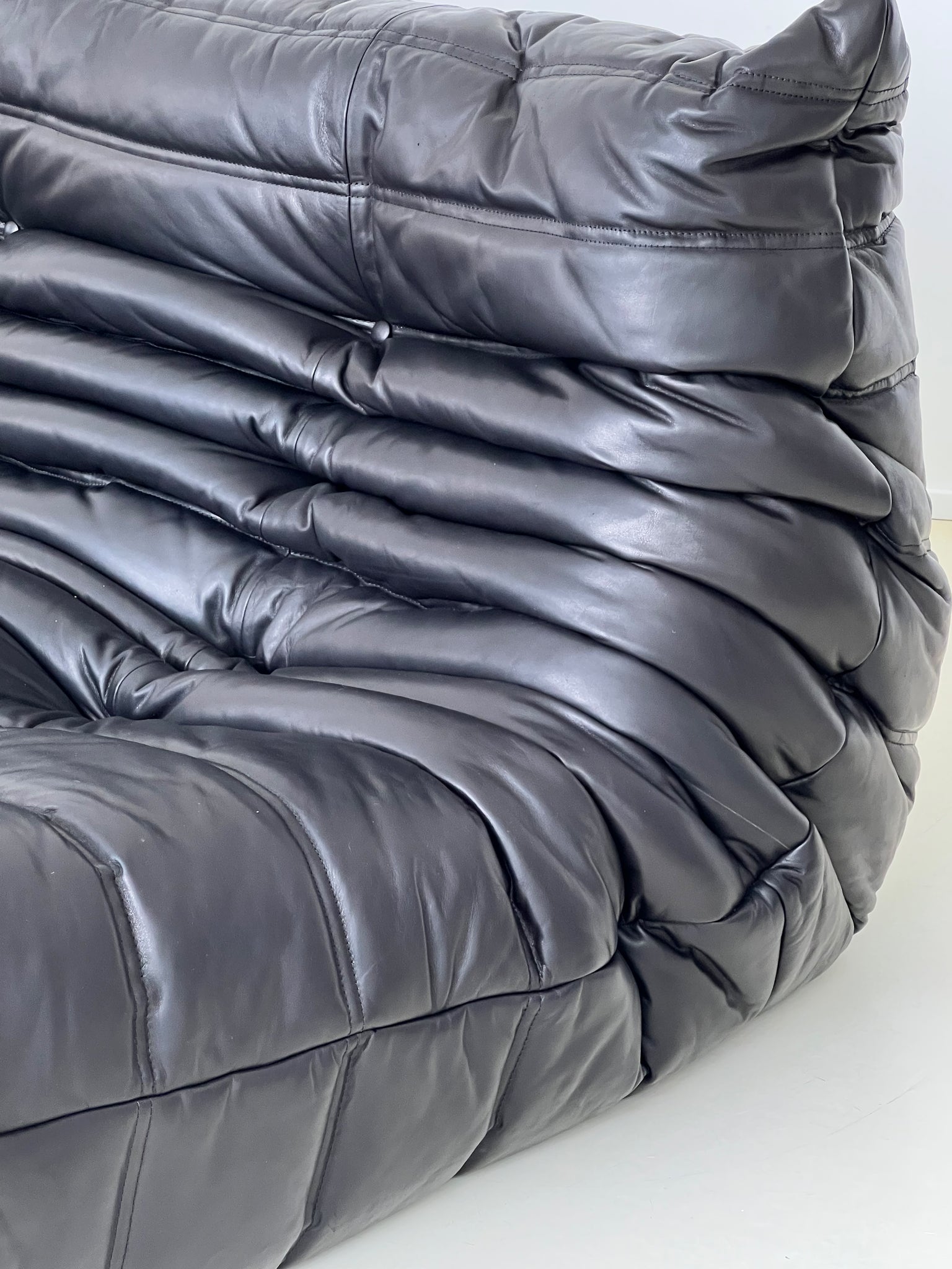 Black Leather Togo Sofa by Michel Ducaroy for Linge Roset – Home Union NYC