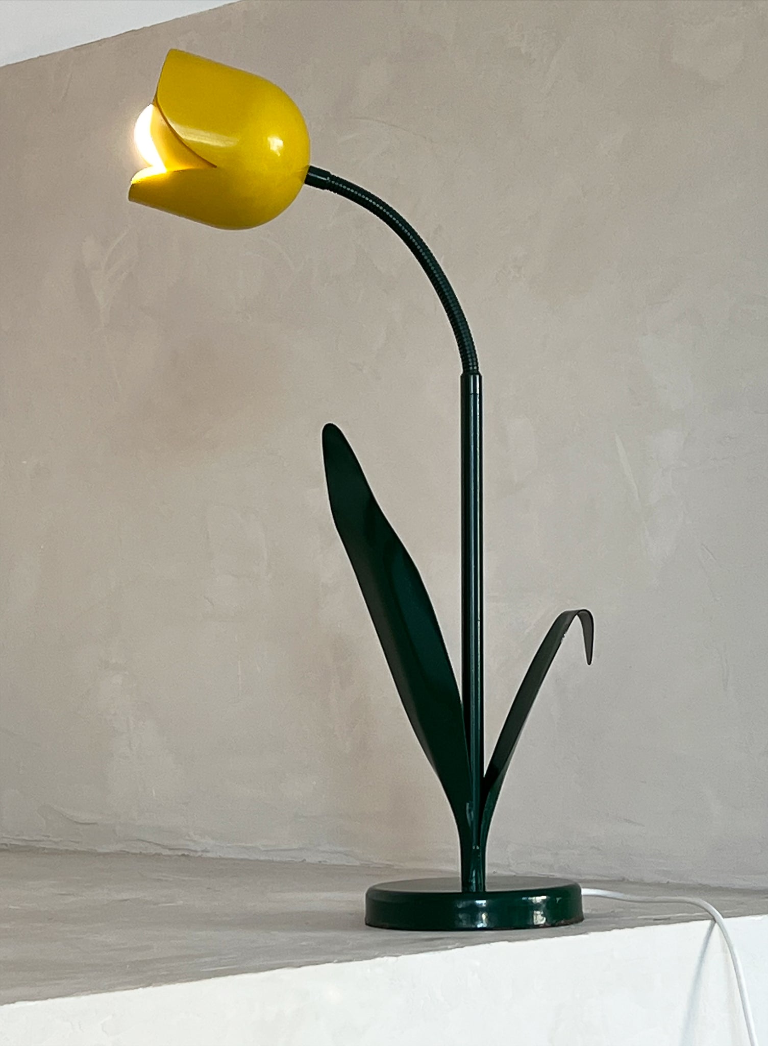 1980s Bliss Yellow Tulip Table Lamp