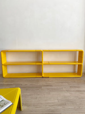 1970s Yellow Plastic Modular Umbo Unit Bookcase By Kay Leroy Ruggles
