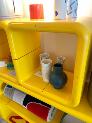 1970s Yellow Plastic Modular Umbo Unit Bookcase By Kay Leroy Ruggles