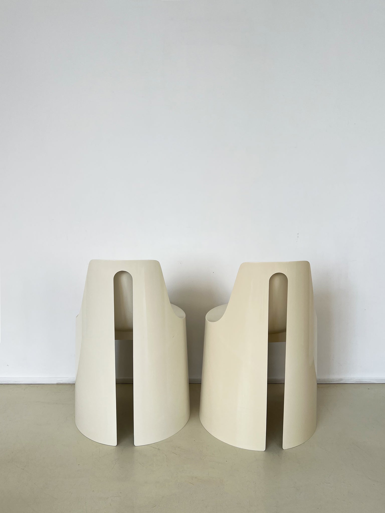 1970s Cream Umbo Stacking Chairs