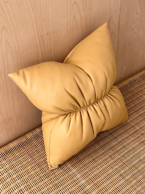 Vegan Butter Leather Ruched Pillow