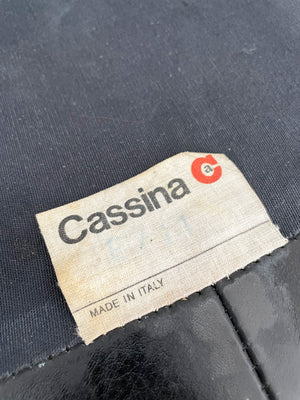 Vintage Black leather Vico Magistretti for Cassina Maralunga Sofa