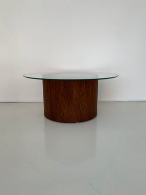 Walnut Drum Coffee Table by Paul Mayen