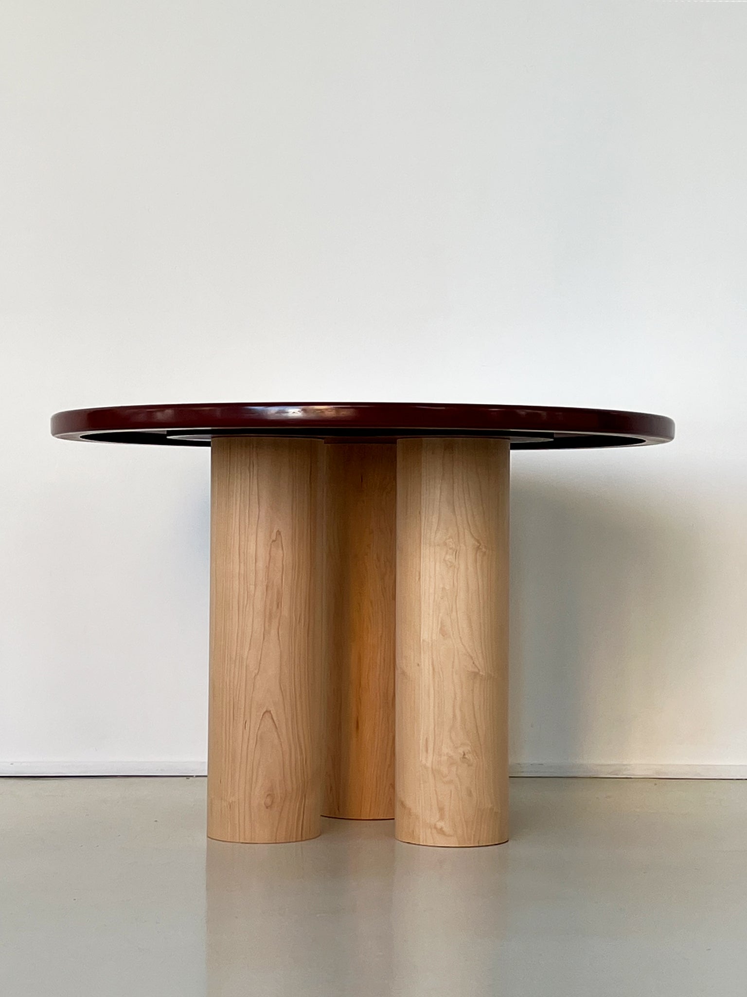 The Pier Table in Wine Red and Maple
