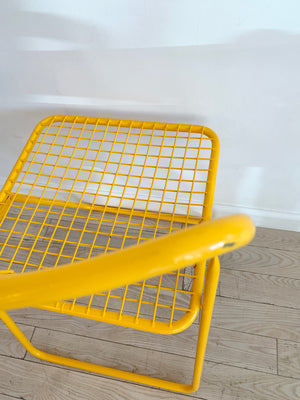 Yellow Metal Grid Folding Chairs by Niels Gammelgaard for IKEA, 1979