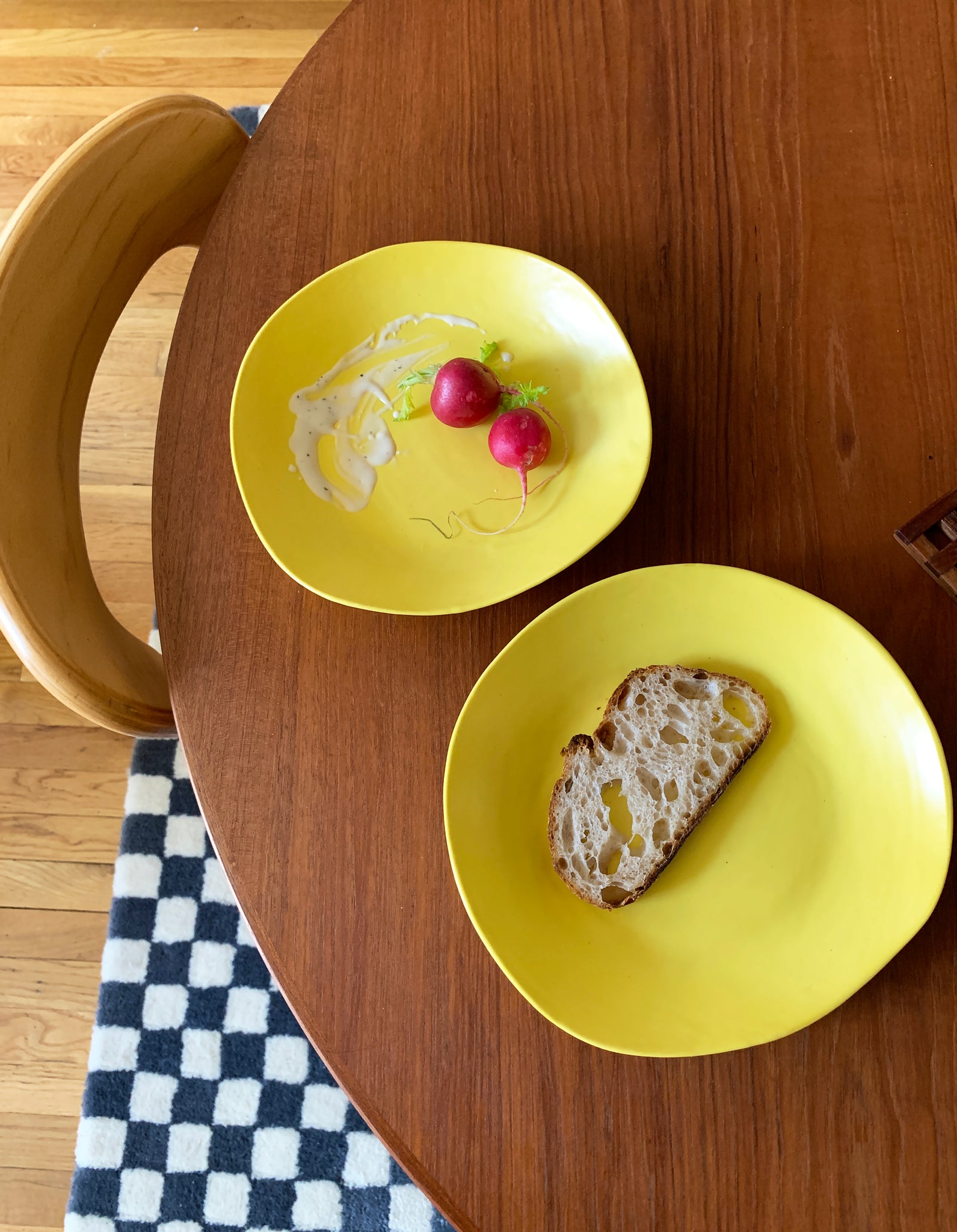 Hand-built Yellow Glazed Ceramic Dinner Plate