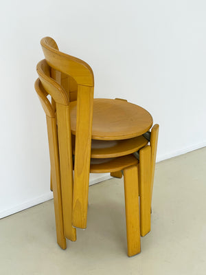1970s Yellow Stained Rey Chair by Bruno Rey