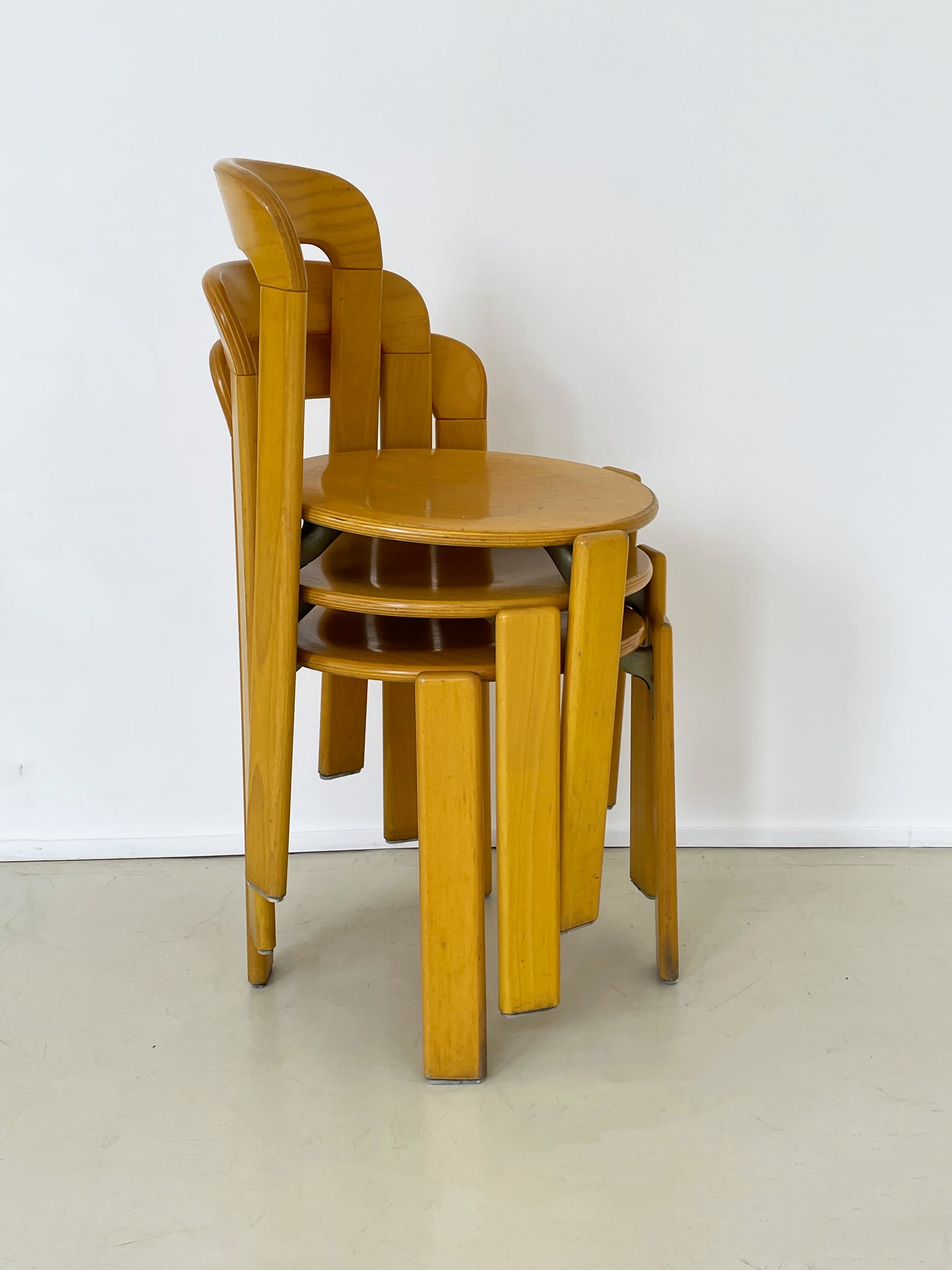1970s Yellow Stained Rey Chair by Bruno Rey