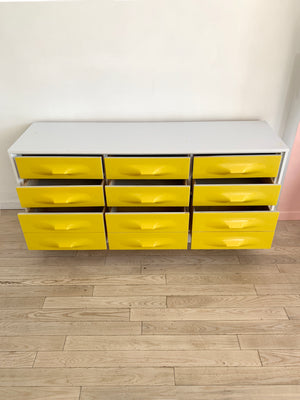 1970s Yellow Plastic Front Credenza by Giovanni Maur for Treco